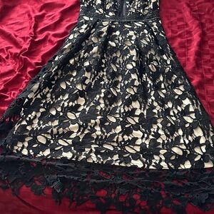 Romeo & Juliet Couture Black Lace Midi Dress